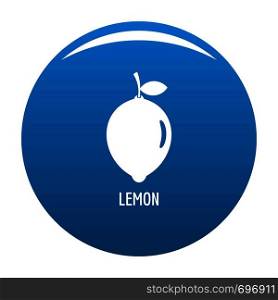 Lemon icon vector blue circle isolated on white background . Lemon icon blue vector