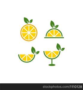 lemon icon vector logo template in trendy flat design
