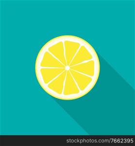 Lemon Icon with Long Shadow. Vector Illustration EPS10. Lemon Icon with Long Shadow. Vector Illustration