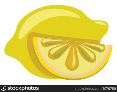 Lemon, illustration, vector on white background.