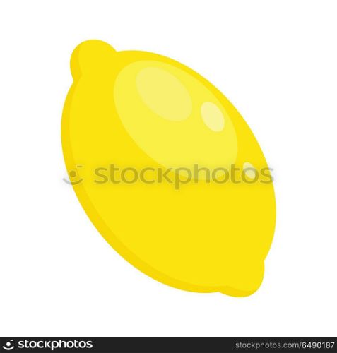 Lemon Isolated on White. Editable Element. Lemon isolated on white. Editable element for your design. Grocery store assortment, healthy nutrition. For icons, ad, infographics. Part of series of fruits and vegetables in flat style. Vector