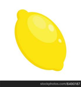 Lemon Isolated on White. Editable Element. Lemon isolated on white. Editable element for your design. Grocery store assortment, healthy nutrition. For icons, ad, infographics. Part of series of fruits and vegetables in flat style. Vector