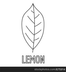 Lemon leaf icon. Outline illustration of lemon leaf vector icon for web. Lemon leaf icon, outline style.