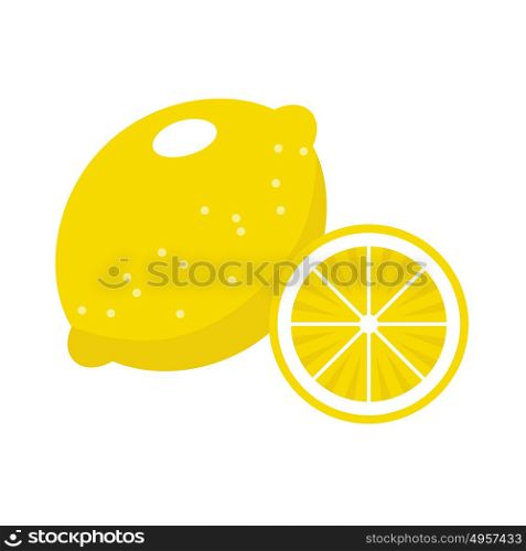 Lemon on a white background isolated. Vector illustration