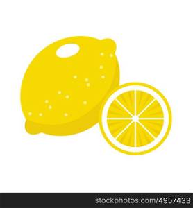Lemon on a white background isolated. Vector illustration