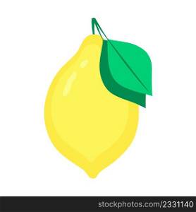 Lemon. Organic fruit  isolated on white background. Healthy lifestyle. Vector illustration in flat style.