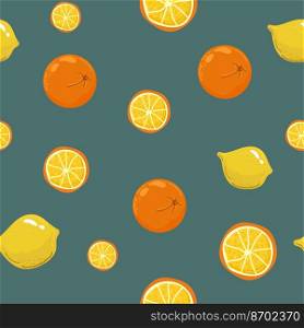 Lemon seamless pattern. Trendy summer background. Vector bright print for fabric or wallpaper.. Lemon seamless pattern. Trendy summer background. Vector bright print for fabric or wallpaper