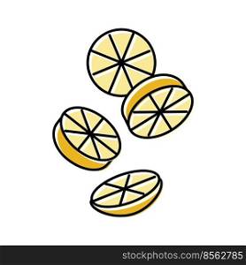 lemon slice food cut color icon vector. lemon slice food cut sign. isolated symbol illustration. lemon slice food cut color icon vector illustration