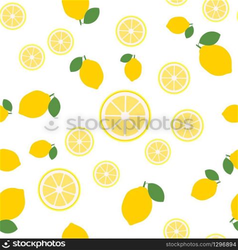 lemon slices seamless pattern on white background. Fruit citrus. Elements for menu. Vector illustration. - Vector illustration. lemon slices seamless pattern on white background. Fruit citrus. Elements for menu. Vector illustration. - Vector