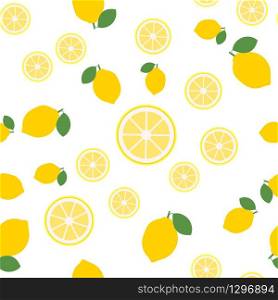 lemon slices seamless pattern on white background. Fruit citrus. Elements for menu. Vector illustration. - Vector illustration. lemon slices seamless pattern on white background. Fruit citrus. Elements for menu. Vector illustration. - Vector