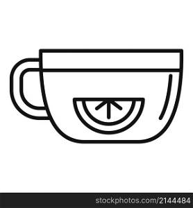 Lemon tea cup icon outline vector. Hot drink. Leaf water mug. Lemon tea cup icon outline vector. Hot drink