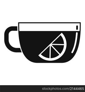 Lemon tea cup icon simple vector. Hot drink. Leaf water mug. Lemon tea cup icon simple vector. Hot drink