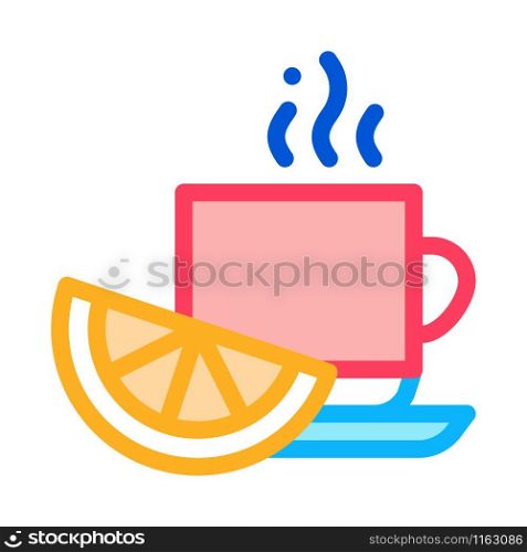 Lemon Tea Cup Icon Vector. Outline Lemon Tea Cup Sign. Isolated Contour Symbol Illustration. Lemon Tea Cup Icon Vector Outline Illustration