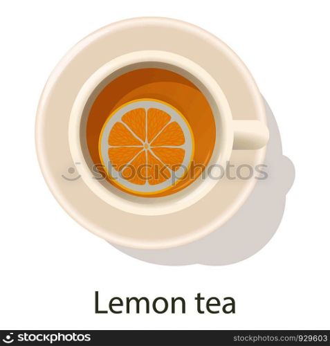Lemon tea icon. Cartoon illustration of lemon tea vector icon for web. Lemon tea icon, cartoon style
