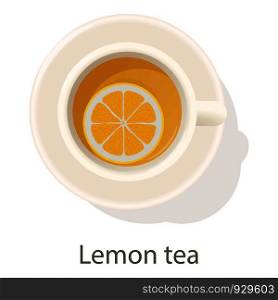 Lemon tea icon. Cartoon illustration of lemon tea vector icon for web. Lemon tea icon, cartoon style