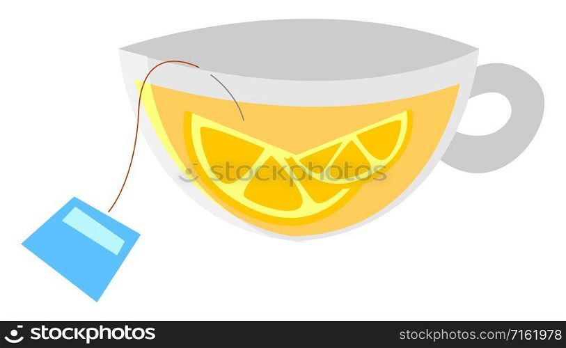 Lemon tea, illustration, vector on white background.