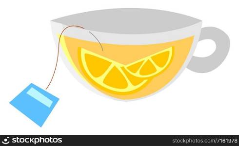 Lemon tea, illustration, vector on white background.