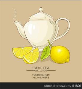 lemon tea vector illustration. lemon tea vector illustration on color background