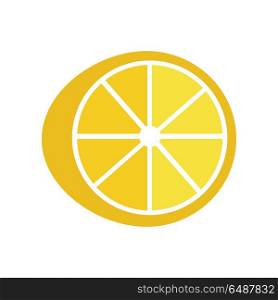 Lemon vector in flat style design. Fruit illustration for conceptual banners, icons, mobile app pictogram, infographic, and logotype element. Isolated on white background. . Lemon Vector Illustration In Flat Style Design. . Lemon Vector Illustration In Flat Style Design.