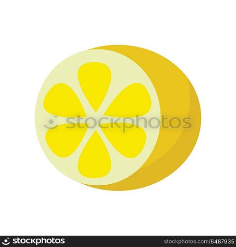 Lemon vector in flat style design. Fruit illustration for conceptual banners, icons, mobile app pictogram, infographic, and logotipe element. Isolated on white background. . Lemon Vector Illustration In Flat Style Design. . Lemon Vector Illustration In Flat Style Design.