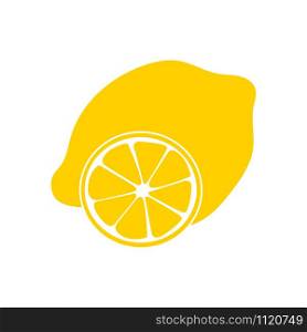 Lemon with leaves isolated on white background. Vector illustration for decorative poster, emblem natural product, farmers market. flat Vector illustration for web logo. Lemon with leaves isolated on white background. Vector illustration for decorative poster,
