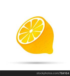 Lemon. Yellow lemon vector stock illustration isolated on white background.