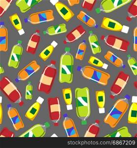 Lemonade bottles seamless pattern. Lemonade bottles seamless pattern. Colorful vector drinks background