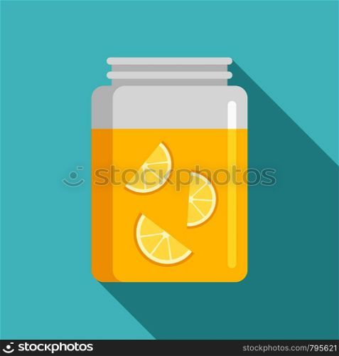 Lemonade jar icon. Flat illustration of lemonade jar vector icon for web design. Lemonade jar icon, flat style