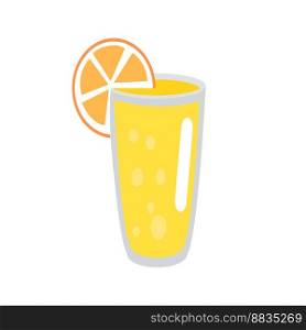 Lemonade with orange slice in glass vector image