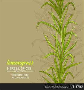 lemongrass vector background. lemongrass leaves vector pattern on color background