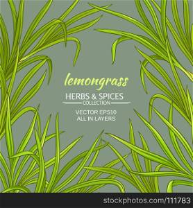 lemongrass vector frame. lemongrass plant vector frame on color background