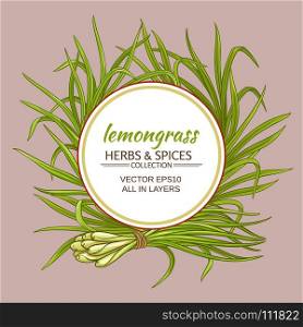lemongrass vector frame. lemongrass plant vector frame on color background