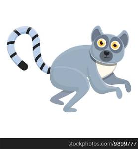 Lemur monkey icon. Cartoon of lemur monkey vector icon for web design isolated on white background. Lemur monkey icon, cartoon style