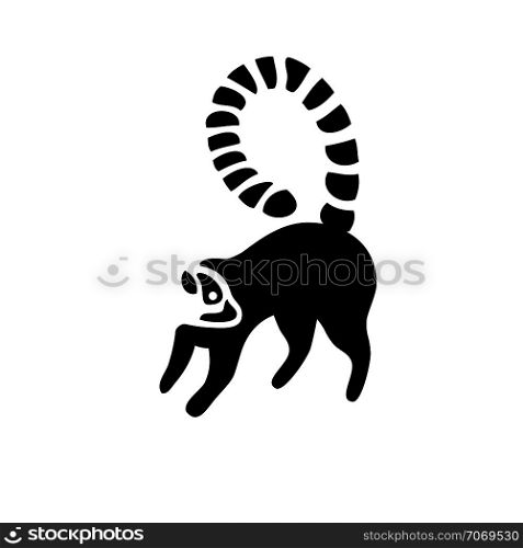 lemur silhouette logo vector, creative lemurs negative space logo vector,