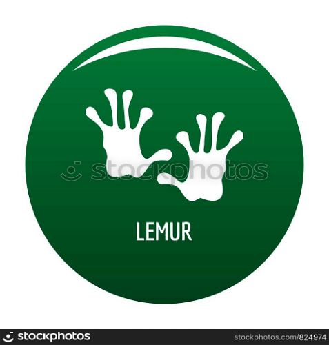 Lemur step icon. Simple illustration of lemur step vector icon for any design green. Lemur step icon vector green