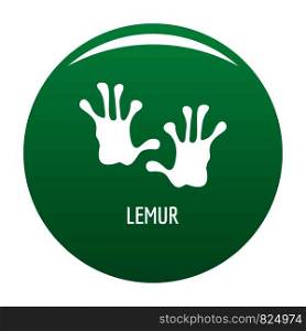 Lemur step icon. Simple illustration of lemur step vector icon for any design green. Lemur step icon vector green