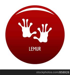 Lemur step icon. Simple illustration of lemur step vector icon for any design red. Lemur step icon vector red