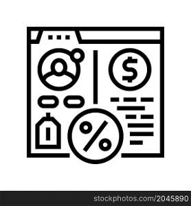 lending finance line icon vector. lending finance sign. isolated contour symbol black illustration. lending finance line icon vector illustration
