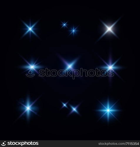 Lens flares and lighting effects, vector illustration