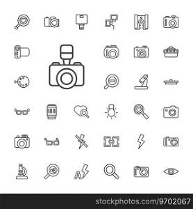 Lens icons Royalty Free Vector Image