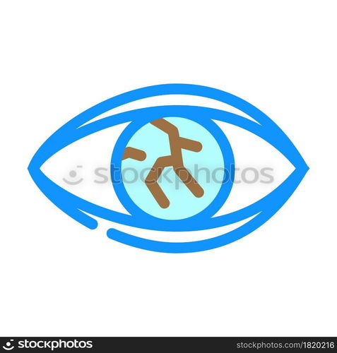 lens injury ophthalmology color icon vector. lens injury ophthalmology sign. isolated symbol illustration. lens injury ophthalmology color icon vector illustration