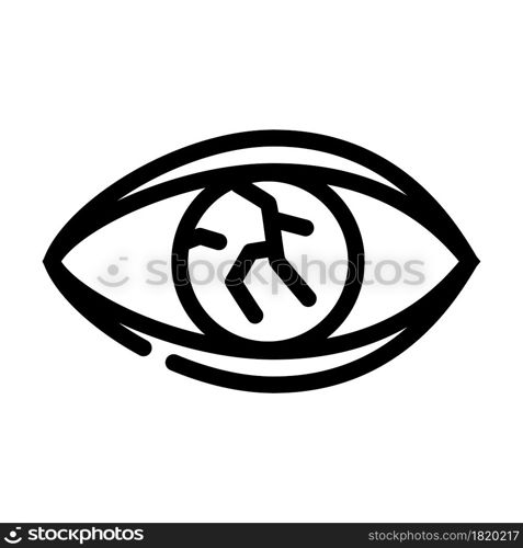 lens injury ophthalmology line icon vector. lens injury ophthalmology sign. isolated contour symbol black illustration. lens injury ophthalmology line icon vector illustration