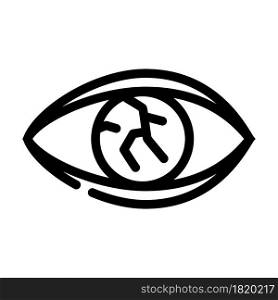 lens injury ophthalmology line icon vector. lens injury ophthalmology sign. isolated contour symbol black illustration. lens injury ophthalmology line icon vector illustration