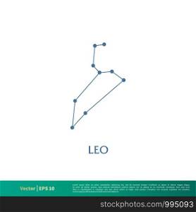 Leo - Constellation Star Icon Vector Logo Template Illustration Design. Vector EPS 10.