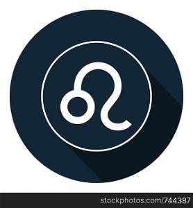 Leo Icon. Vector Astrological, Horoscope Sign. Zodiac Symbol. Air Element. Flat Style. Sticker. Vector illustration for Your Design, Web.