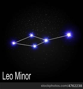 Leo Minor Constellation with Beautiful Bright Stars on the Background of Cosmic Sky Vector Illustration EPS10. Leo Minor Constellation with Beautiful Bright Stars on the Backg
