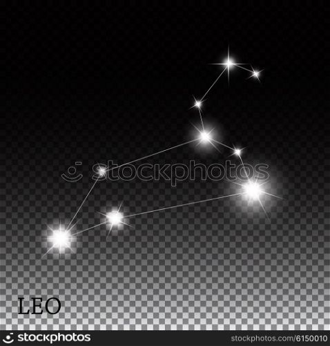 Leo Zodiac Sign of the Beautiful Bright Stars Vector Illustration EPS10. Leo Zodiac Sign of the Beautiful Bright Stars Vector Illustratio