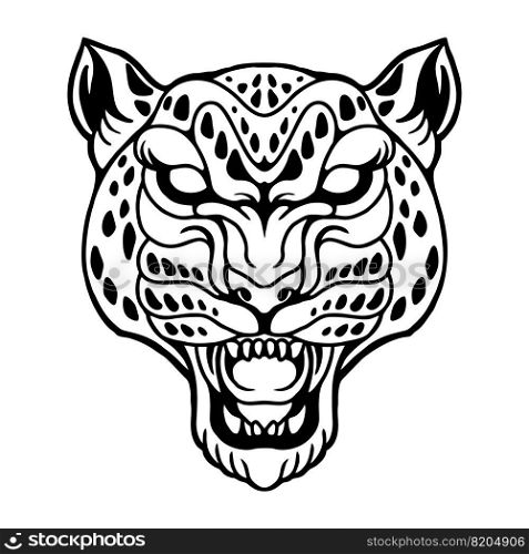 Leopard Face Silhouette vector illustrations for your work logo, merchandise t-shirt, stickers and label designs, poster, greeting cards advertising business company or brands