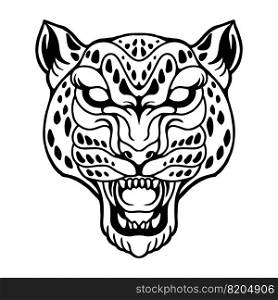 Leopard Face Silhouette vector illustrations for your work logo, merchandise t-shirt, stickers and label designs, poster, greeting cards advertising business company or brands