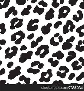 Leopard print. Black and white seamless pattern. Vector illustration background.. Leopard print. Black and white seamless pattern. Vector illustration background